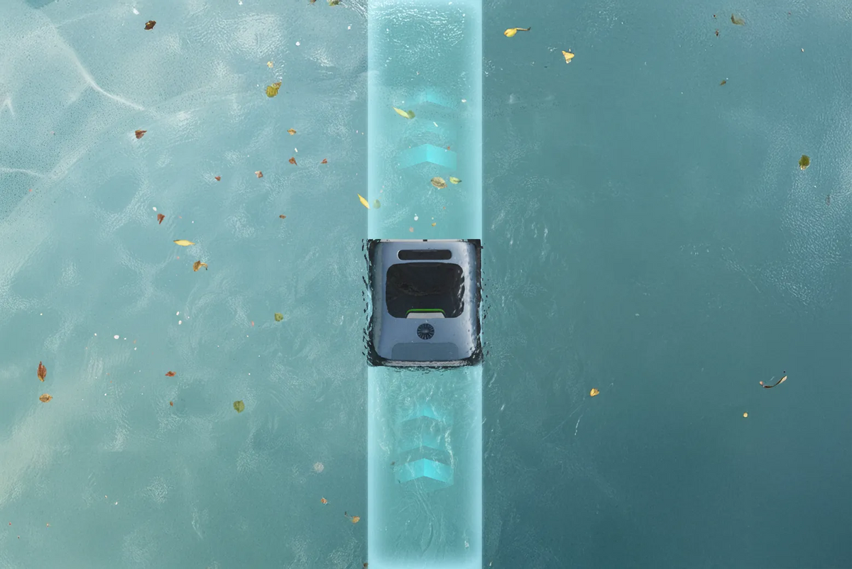 Beatbot automatic pool cleaner moving through pool water without JetPulse